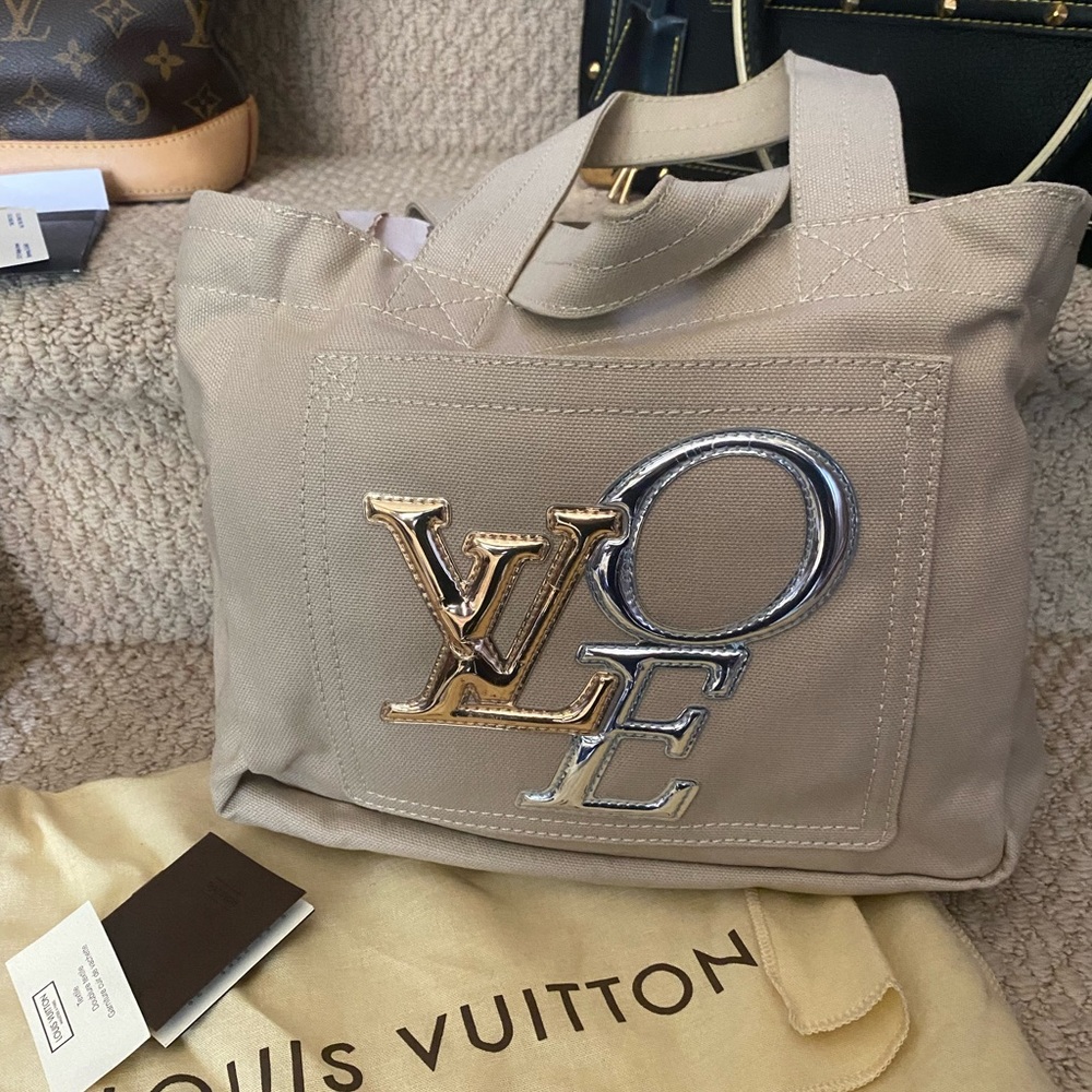 Louis Vuitton small textile LOVE tote